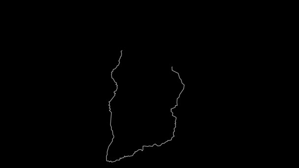 山西省地図アウトラインアニメーション — ストック動画
