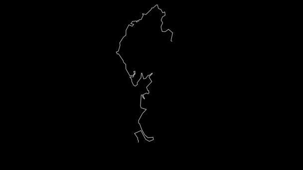 Noroeste Inglaterra Reino Unido Región Mapa Esquema Animación — Vídeos de Stock