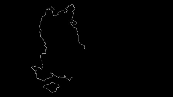 Sureste Inglaterra Reino Unido Región Mapa Esquema Animación — Vídeo de stock