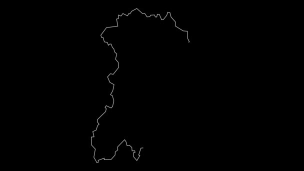Auvergne Francja Region Mapa Zarys Animacja — Wideo stockowe