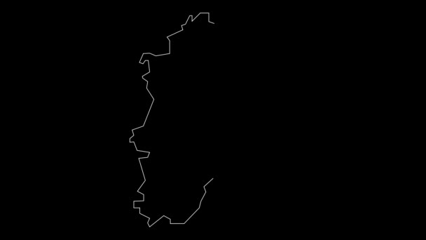 フランシュ コメットフランス地域地図アウトラインアニメーション — ストック動画