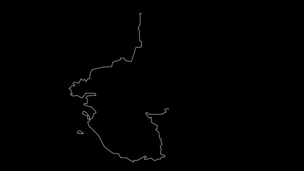 Pays Loire Francia Región Mapa Esquema Animación — Vídeos de Stock