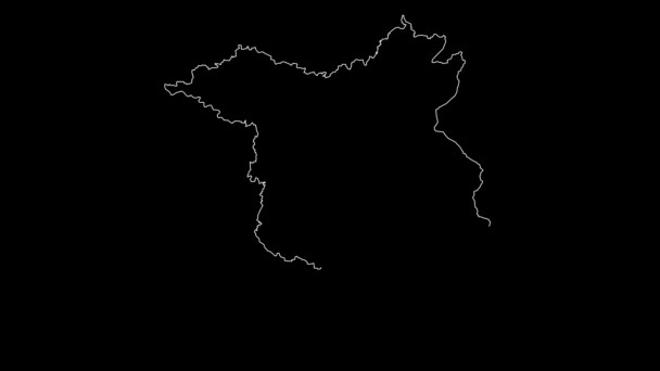 Braniborsko Německo Federální Stát Mapa Obrysu Animace — Stock video