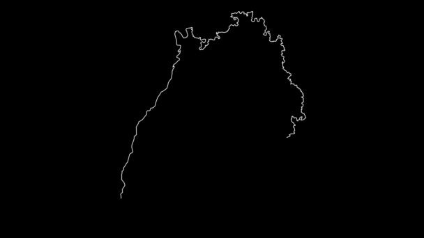 Baden Wuerttemberg Alemania Mapa Estatal Federal Esquema Animación — Vídeo de stock