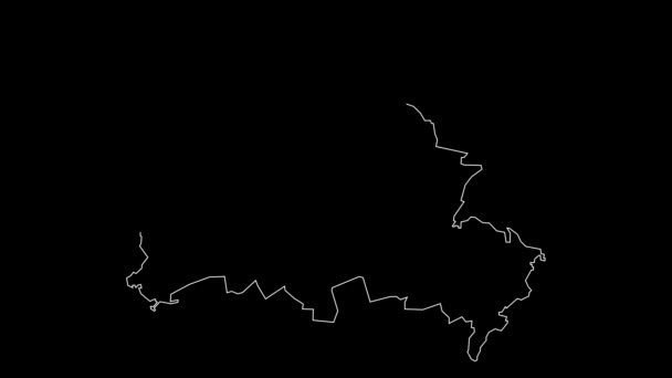 Berlín Alemania Mapa Del Estado Federal Esquema Animación — Vídeo de stock