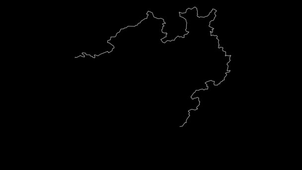 Nordrhein Westfalen Germania Stato Federale Mappa Schema Animazione — Video Stock
