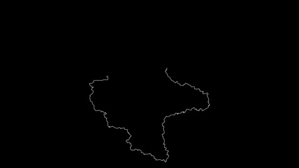 萨克森 安哈尔特德国联邦州地图的动画轮廓 — 图库视频影像