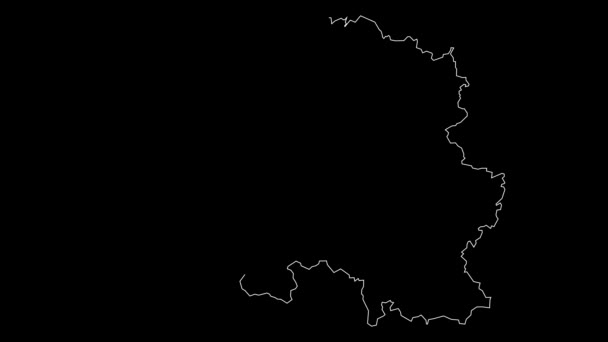 Saarland Germania Stato Federale Mappa Schema Animazione — Video Stock