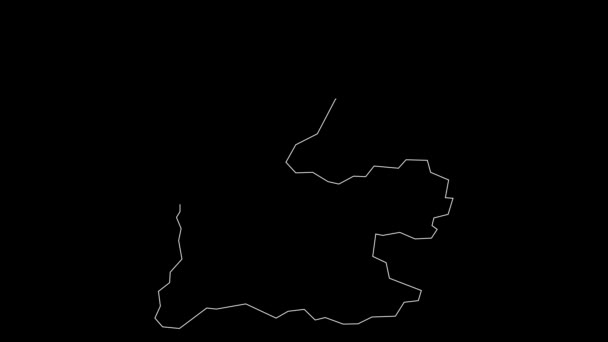 ダマンインド連邦州地図アウトラインアニメーション — ストック動画