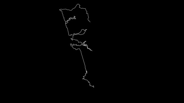 Goa India Federale Staat Kaart Schema Animatie — Stockvideo
