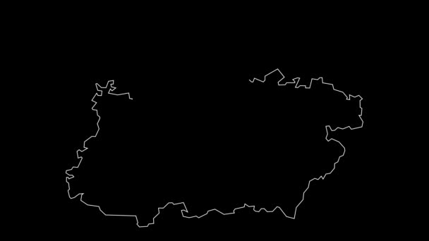 Madhya Pradesh Índia Mapa Estado Federal Animação Esboço — Vídeo de Stock