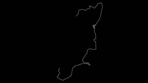 Tamil Nadu India Federal State Map Outline Animation — 비디오