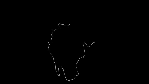 Tripura Ινδία Ομοσπονδιακό Κράτος Χάρτη Περίγραμμα Animation — Αρχείο Βίντεο