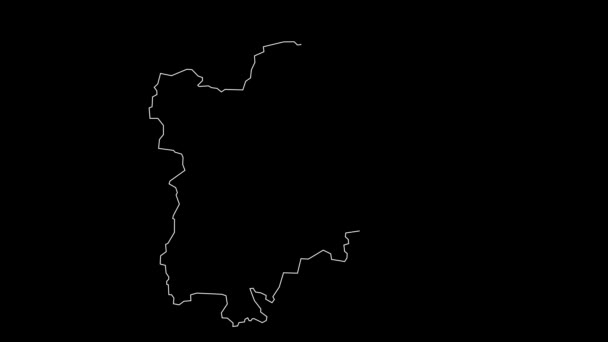 Trentino Tirol Del Sur Italia Región Mapa Esquema Animación — Vídeo de stock