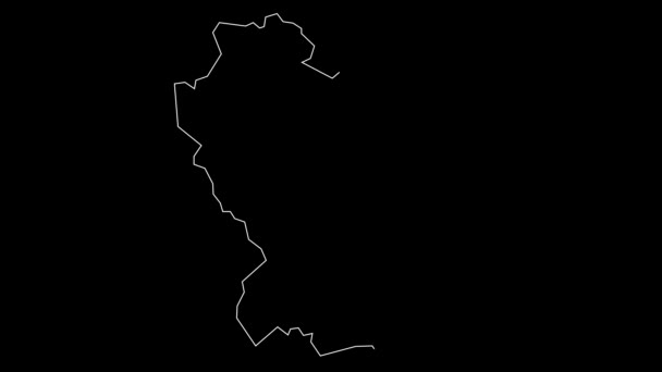 Basilicata Italy Region Map Outline Animation — стокове відео