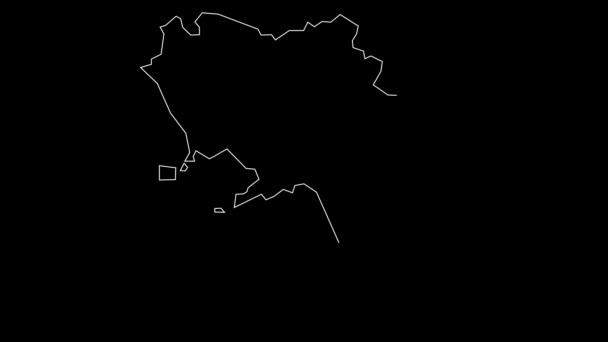 Анимация Карте Региона Кампания — стоковое видео