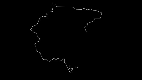 Friuli Naquia Giulia意大利地区地图轮廓动画 — 图库视频影像