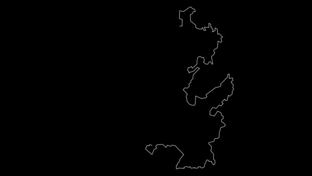 ヒダルゴメキシコ州地図概要アニメーション — ストック動画