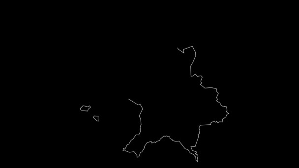 Nayarit Mexico State Map Outline Animation — Stock Video