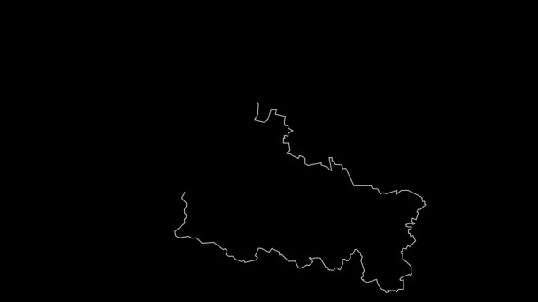 San Luis Potosi Messico Stato Mappa Schema Animazione — Video Stock