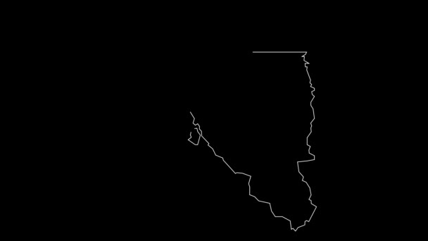 Sonora México Mapa Del Estado Bosquejo Animación — Vídeos de Stock