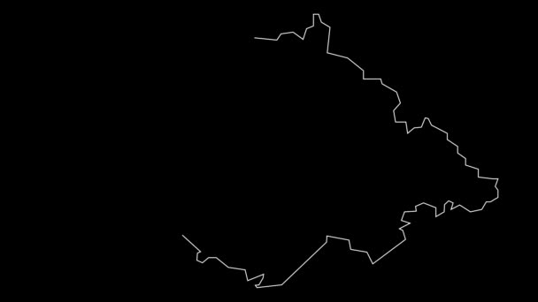 Tlaxcala México Mapa Del Estado Bosquejo Animación — Vídeos de Stock