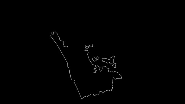 Auckland Council Nowa Zelandia Mapa Regionu Zarys Animacji — Wideo stockowe