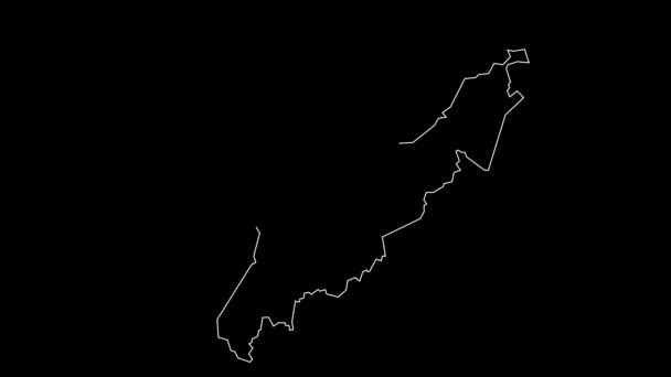 Bay Plenty Nowa Zelandia Region Mapa Zarys Animacja — Wideo stockowe