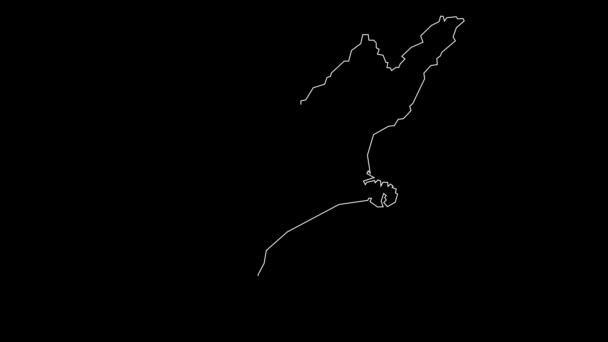 Анимация Карты Кентербери Новой Зеландии — стоковое видео