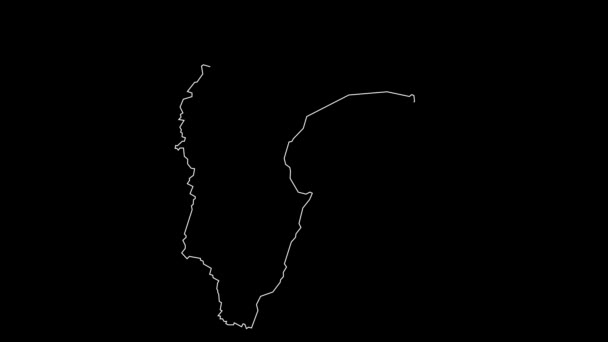 Анимация Карты Региона Хокс Бей — стоковое видео