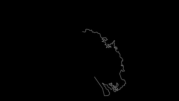 Northland New Zealand Region Map Outline Animation — Stock Video