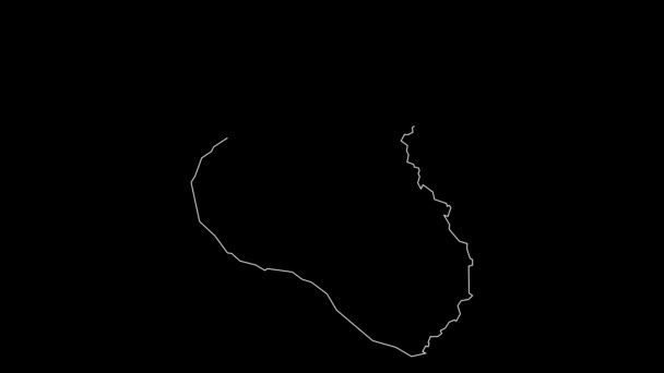 Taranaki Νέα Ζηλανδία Χάρτης Περίγραμμα Animation — Αρχείο Βίντεο