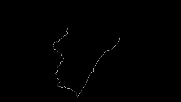 Kwazulu Natal Sudáfrica Región Mapa Esquema Animación — Vídeo de stock