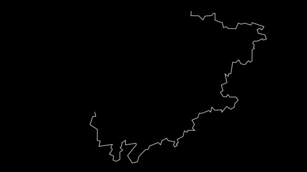 Noroeste Sudáfrica Región Mapa Esquema Animación — Vídeos de Stock