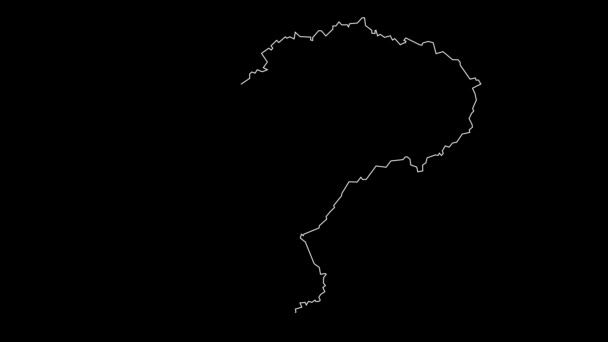 Free State South Africa Χάρτης Περιοχών Animation — Αρχείο Βίντεο
