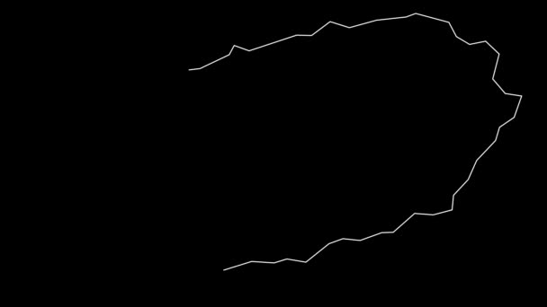 Jeju Corea Del Sur Provincia Mapa Esquema Animación — Vídeos de Stock