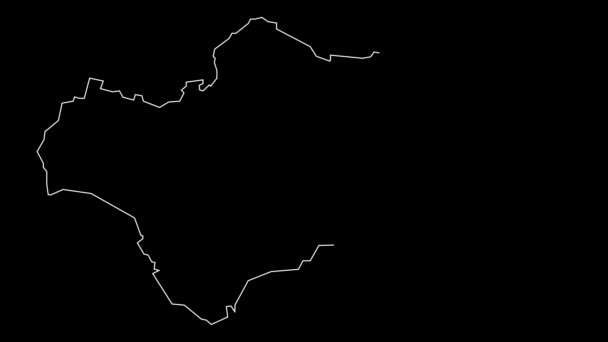 Andalusia西班牙地区地图动画轮廓 — 图库视频影像