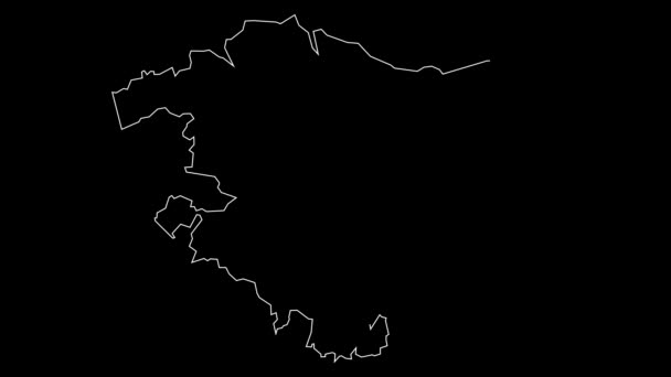 Baskiska Autonoma Regionen Spanien Karta Skissera Animation — Stockvideo