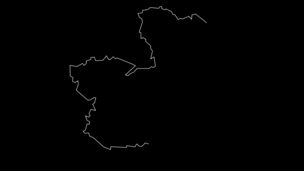 Castilla Mancha Іспанська Регіональна Мапа Контури Анімації — стокове відео