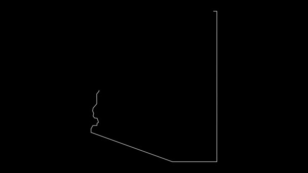 Arizona Usa Bundesstaatlicher Kartenskizze Animation — Stockvideo