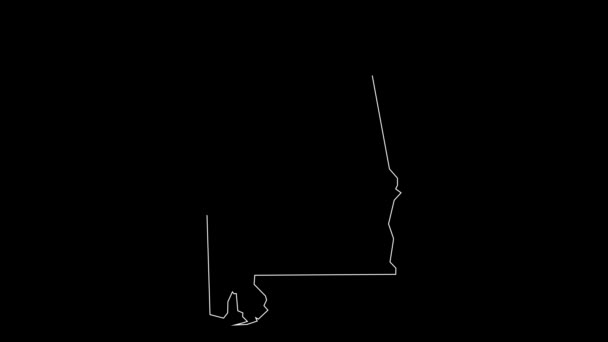 アラバマ州連邦州地図概要アニメーション — ストック動画