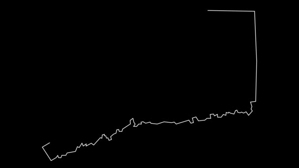 Connecticut Eua Mapa Estado Federal Animação Esboço — Vídeo de Stock