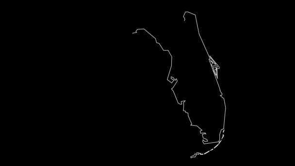 Florida Usa Federální Státní Mapa Obrysu Animace — Stock video