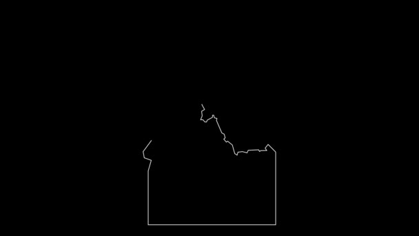 アイダホ州アメリカ連邦州地図概要アニメーション — ストック動画