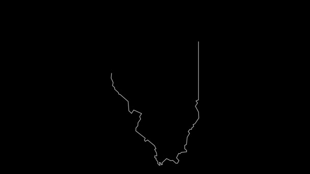 Illinois États Unis Carte État Fédéral Dessin Animation — Video