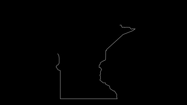 Minnesota Mapa Del Estado Federal Esquema Animación — Vídeo de stock