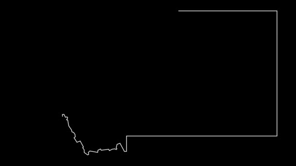 Montana Usa Federal Haritası Animasyon Hattı — Stok video