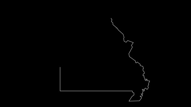 密苏里州Usa联邦州地图动画概述 — 图库视频影像