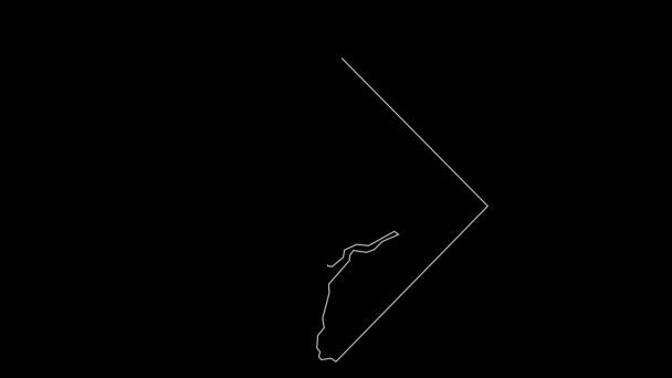 ワシントンDcアメリカ連邦州地図概要アニメーション — ストック動画