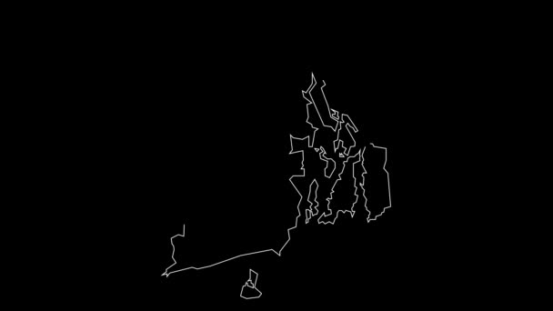 Rhode Island Usa Mapa Estatal Federal Bosquejo Animación — Vídeo de stock